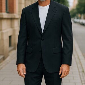 Nino Cerruti Rue Royale Men's Blazer Black 2 Button 40R USA Classic Jacket